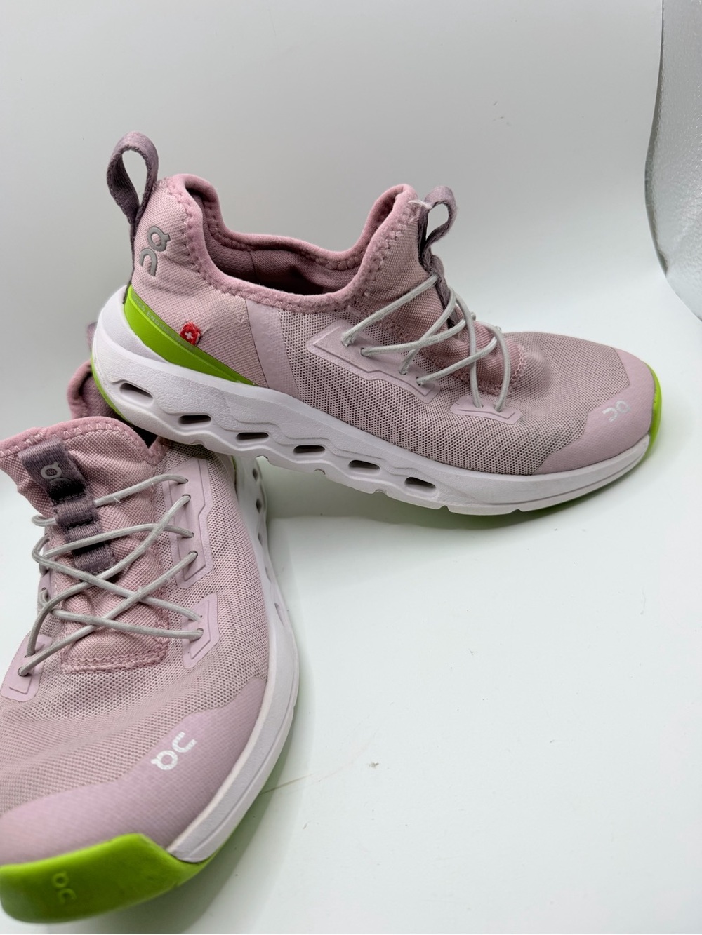 On Running Kids Pink Sneakers with Lime Accent